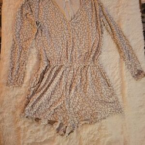 Leopard Print Long Sleeve Romper